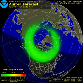 Current Northern hemispheric power input map