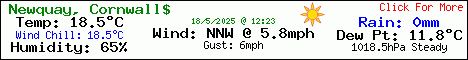 Current Weather Conditions in Newquay, Cornwall