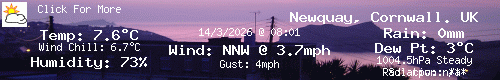 Current Weather Conditions in Newquay, Cornwall