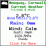 Current Weather Conditions in Porth, Newquay, Cornwall. UK