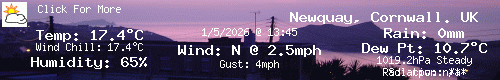 Current Weather Conditions in Newquay, Cornwall