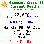 Current Weather Conditions in Porth, Newquay, Cornwall. UK