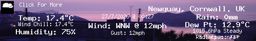 Current Weather Conditions in Newquay, Cornwall