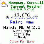 Current Weather Conditions in Porth, Newquay, Cornwall. UK